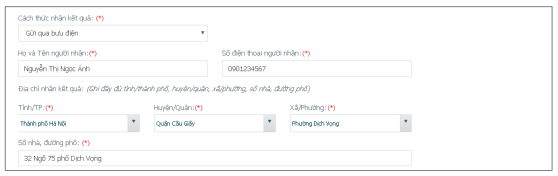 Đăng ký thông tin nhận kết quả thi TOEIC Online